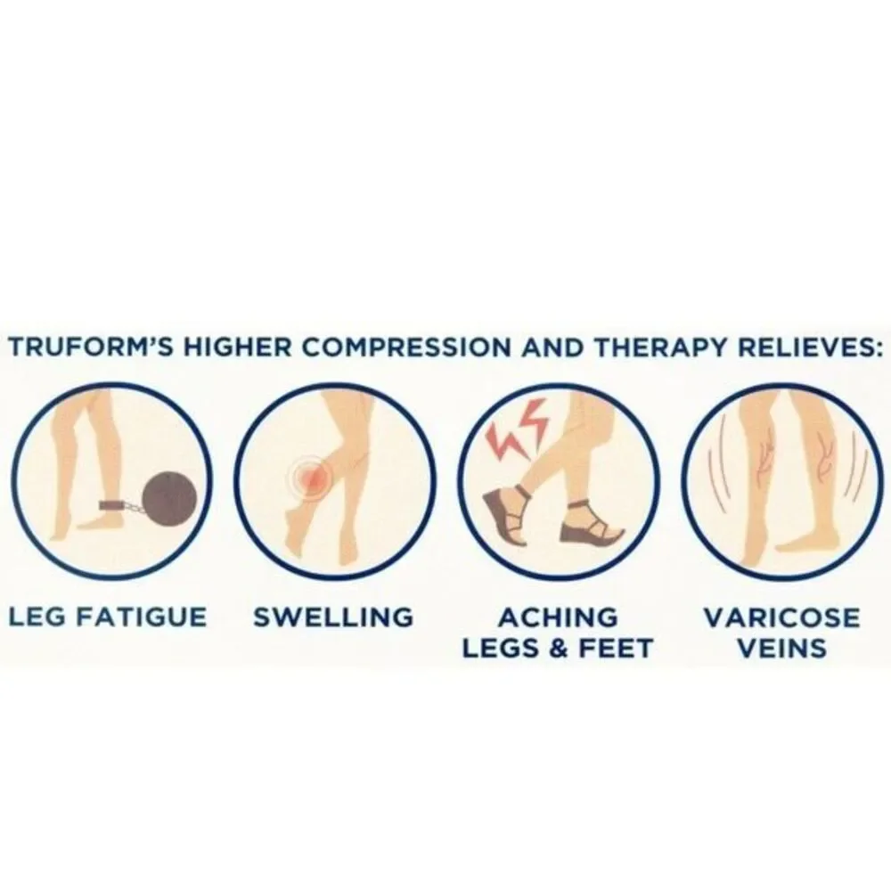 Truform Compression Socks Knee High Closed Toe Firm 20-30 Size XL XLarge Beige‎